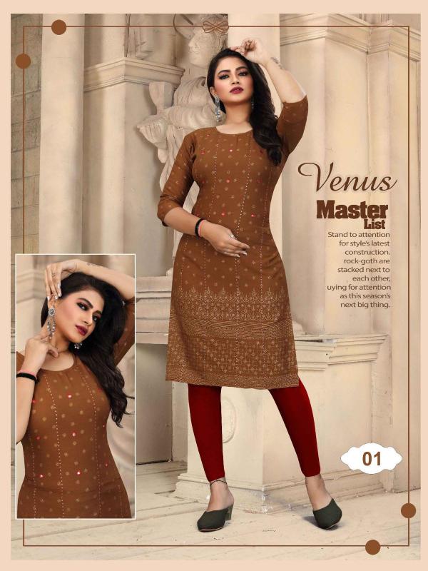 Aagya Venus Ethnic Wear Rayon Designer Kurti Collection